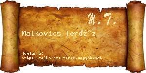 Malkovics Teréz névjegykártya